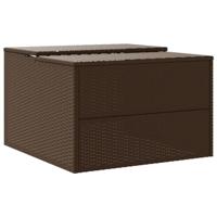 VidaXL Garage voor robotmaaier 86x90x52/57 cm poly rattan bruin - thumbnail
