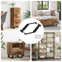 Deksel ondersteunend scharnier 2 pcs Zwart 192 x 32 x 50 mm - thumbnail