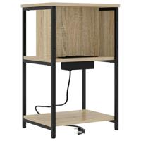 Nachtkastje 2 pcs Sonoma eiken 38 x 31 x 61 cm Bewerkt hout - thumbnail