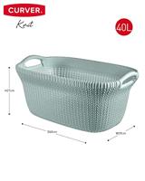 Curver Knit wasmand 40ltr misty blue - thumbnail