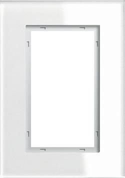 Gira afdekraam wit glas Esprit 1,5VD 100112