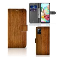 Samsung Galaxy A71 | Book Style Case | Donker Hout - thumbnail