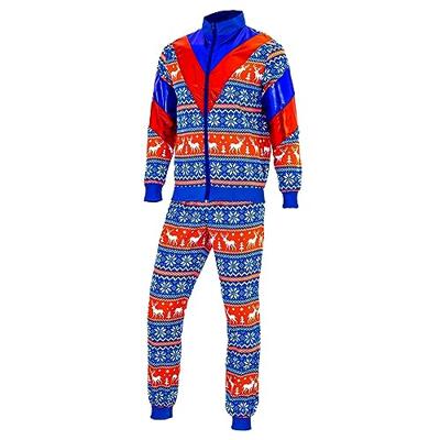 Kerst Trainingspak Rood Blauw Unisex - thumbnail