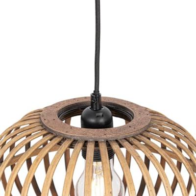 QAZQA Oosterse hanglamp bamboe 3-lichts langwerpig - Amira QAZQA Oosterse hanglamp bamboe 3-lichts langwerpig - Amira