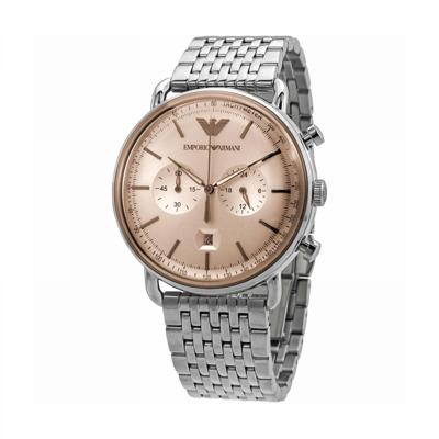 Emporio Armani chronograaf quartz beige wijzerplaat HerenhorlogeAR11239
