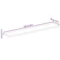 Tafelblad met natuurlijke rand 160x20x3,8 cm massief mangohout - thumbnail