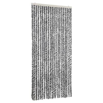 VidaXL Vliegengordijn 90x220 cm chenille grijs en zwart-wit