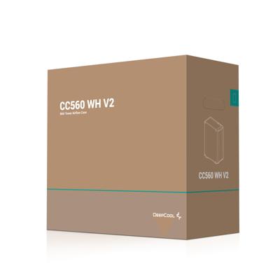 DeepCool cc560 v2 midi tower behuizing (wit | 2x usb-a | tempered glass)