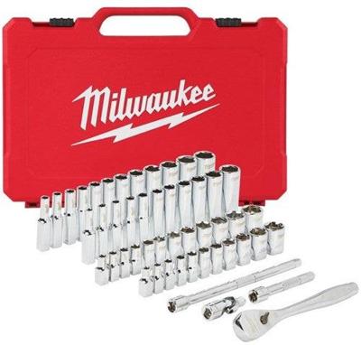 Milwaukee Ratel + doppen set 1/4 50 pc Drive Ratchet. + Dopsleutelset SAE + Metric - 4932464944 Milwaukee Ratel + doppen set 1/4 50 pc Drive Ratchet. + Dopsleutelset SAE + Metric - 4932464944
