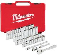 Milwaukee Ratel + doppen set 1/4 50 pc Drive Ratchet. + Dopsleutelset SAE + Metric - 4932464944 - thumbnail