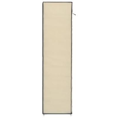 VidaXL Schoenenkast met hoes 115x28x110 cm stof crème