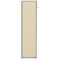 VidaXL Schoenenkast met hoes 115x28x110 cm stof crème - thumbnail