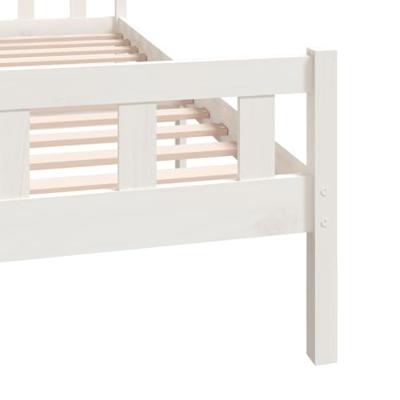 Bedframe massief hout wit 160x200 cm