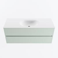 MONDIAZ VICA 120cm badmeubel onderkast Greey 2 lades. Wastafel MOON midden zonder kraangat, kleur Talc. - thumbnail