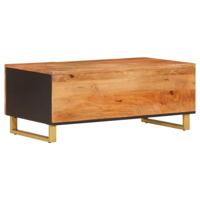 Salontafel 100x54x40 cm massief mangohout bruin en zwart - thumbnail