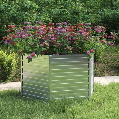 VidaXL Plantenbak verhoogd 129x77 cm gegalvaniseerd staal zilverkleur VidaXL Plantenbak verhoogd 129x77 cm gegalvaniseerd staal zilverkleur