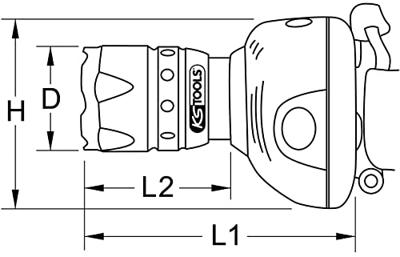 KS Tools 550.1238 Hoofdlamp LED werkt op batterijen 140 lm 3 h