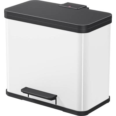 Hailo öko trio plus L 0633-220 Afvalbak 27 Staal (l x b x h) 470 x 340 x 430 mm Zilver Met voetpedaal 1 stuk(s)