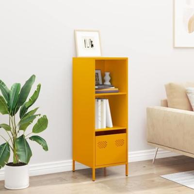 Hoge kast 35x39x103,5 cm staal mosterdgeel