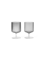 Ferm Living Ripple Wijnglas - set van 2 - Gerookt Grijs - thumbnail