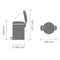 Brabantia pedaalemmer newicon 3l mat zwart - thumbnail