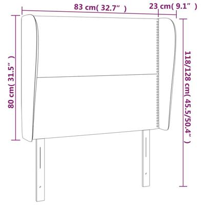 Hoofdbord met randen 83x23x118/128 cm kunstleer zwart - thumbnail