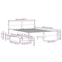 Bedframe zonder matras massief grenenhout wit 120x190 cm - thumbnail