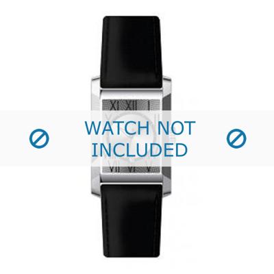 Hugo Boss horlogeband 1512000 / 1512001 / HB-09-1-14-2000 / 659302000 Leder Zwart + zwart stiksel