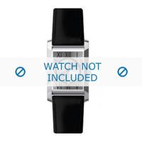 Hugo Boss horlogeband 1512000 / 1512001 / HB-09-1-14-2000 / 659302000 Leder Zwart + zwart stiksel - thumbnail