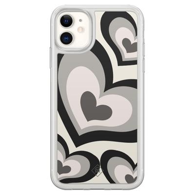 iPhone 11 hybride hoesje - Hart swirl zwart iPhone 11 hybride hoesje - Hart swirl zwart