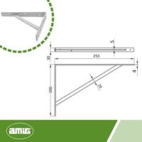 Muurbeugel AMIG 9-9806 Planken Grijs Staal (25 x 20 cm) - thumbnail