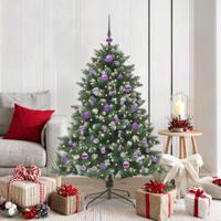 VidaXL Kunstkerstboom met 150 led groen 150 cm pvc en plastic en staal - thumbnail
