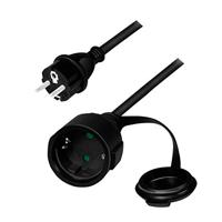 LogiLink LPS102 Outdoor Power Verlengkabel voor buiten (geaarde contact), 5 m, zwart - thumbnail