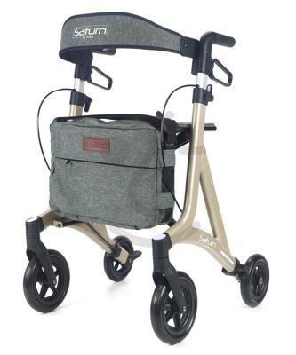 Lichtgewicht rollator Saturn (7,3 kg) | Mat-zwart | Incl. Stokhouder, Fleshouder, Rugband en tas | PR30266-BK | Able2