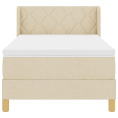 Boxspringbed met Matras Crème 90 x 200 cm, Stof.