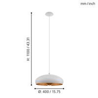 Eglo Landelijke hanglampMogano 1 40cm wit met roodkoper - 94606 - thumbnail