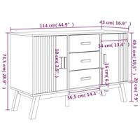 Dressoir OLDEN 114x43x73,5 cm massief grenenhout grijs en bruin - thumbnail