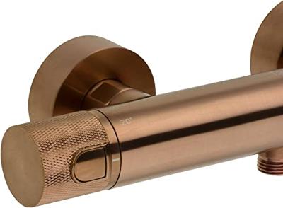 Ben Engraved Cross douche thermostaatkraan geborsteld koper pvd