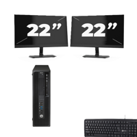 HP Z240 Workstation SFF - Intel Core i5-7e Generatie - 8GB RAM - 256GB SSD - Windows 11 + 2x 22 inch Monitor - thumbnail