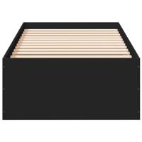 Bedframe bewerkt hout zwart 90x200 cm - thumbnail
