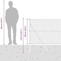 VidaXL Hek met paal grijs 1 x 10 m staal en pvc - thumbnail