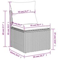 8-delige Loungeset met kussens poly rattan beige - thumbnail