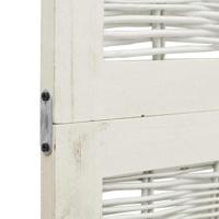 Kamerscherm met 3 panelen massief paulowniahout wit - thumbnail
