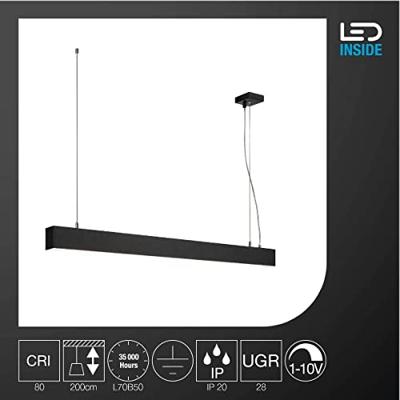 SLV Kantoor hanglampGlenos 4000K 100cm zwart - 1001403