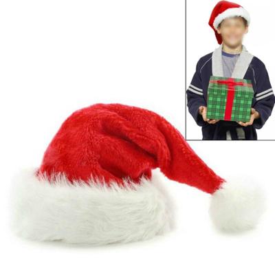 Dichte fluweel pluche kerstmutsen Kerst vakantie kerst Cap voor Santa Claus (rood)