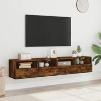 Tv-wandmeubels 2 st 80x30x30 cm bewerkt hout gerookt eikenkleur - thumbnail