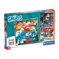 Clementoni Super Color Puzzel Smurfen 3x48 Stukjes - thumbnail