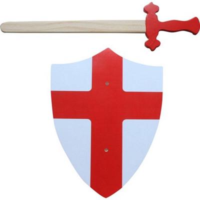 Simply for Kids Houten Zwaard en Schild Rood