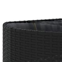 10-delige Loungeset met kussens poly rattan zwart - thumbnail
