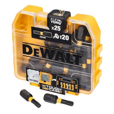 DeWALT DT70557T FLEXTORQ Schroefbits TX20 25mm in TOUGH CASE VE=25 DeWALT DT70557T FLEXTORQ Schroefbits TX20 25mm in TOUGH CASE VE=25